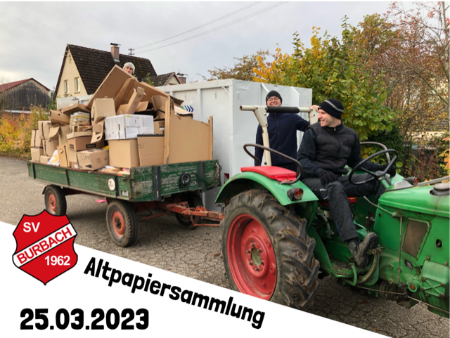 Altpapiersammlung am 25.03.2023