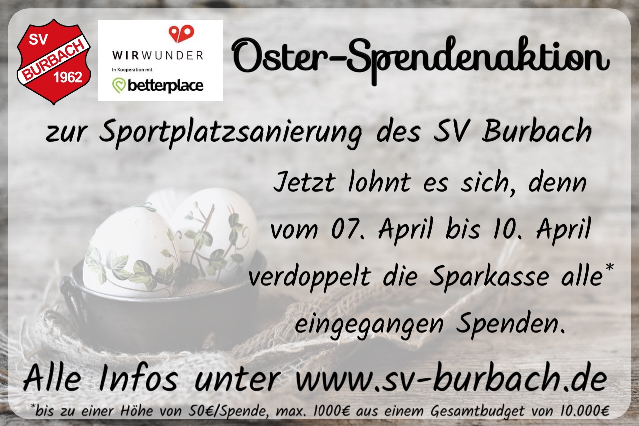 Oster-Spendenaktion zur Sportplatzsanierung